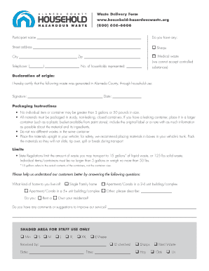 Waste Delivery Form