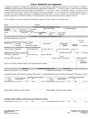 Uniform Residential Loan Application