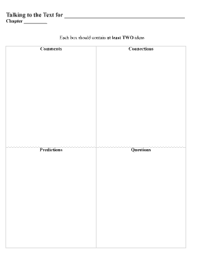 Talking to the Text Graphic Organizer