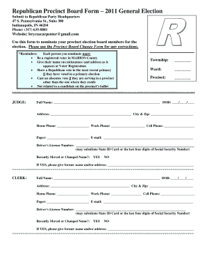Republican Precinct Board Form
