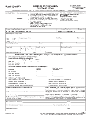 Evidence of Insurability Form