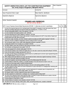 Construction Equipment Safety Inspection Checklist