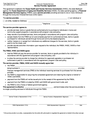 Texas Consumer Directed Services Provider Agreement