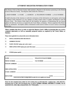 Attorney Registration Form