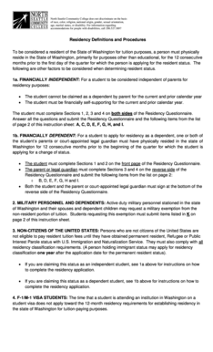 Washington State Residency Questionnaire