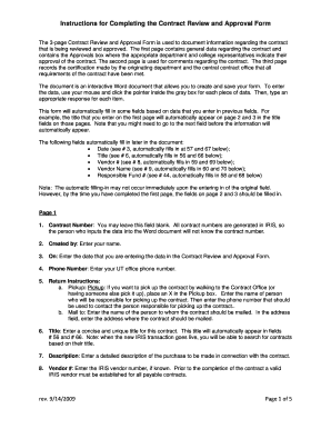 Contract Review and Approval Form