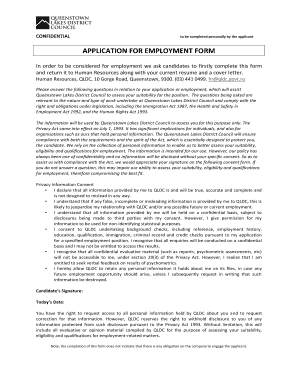 Application for Employment Form
