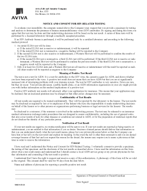 Notice and Consent for HIV-Related Testing