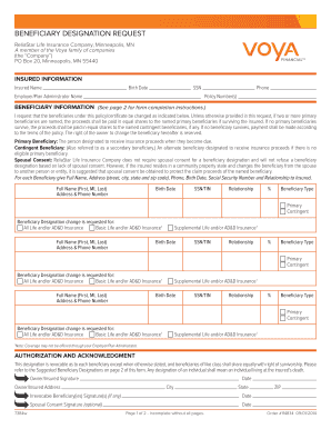 Beneficiary Designation Request Form
