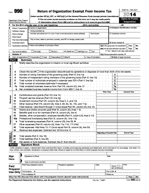Form 990 Return of Organization Exempt From Income Tax