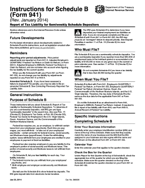 IRS Schedule B Form 941