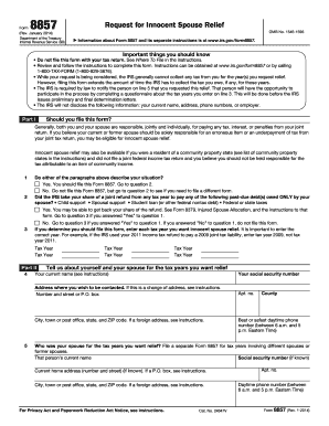 Form 8857 Request for Innocent Spouse Relief