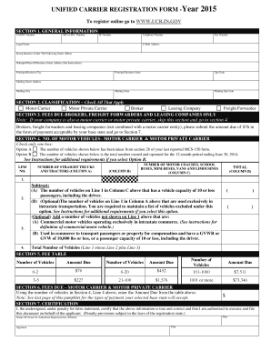 Unified Carrier Registration Form 2015