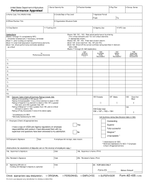 USDA Performance Appraisal Form
