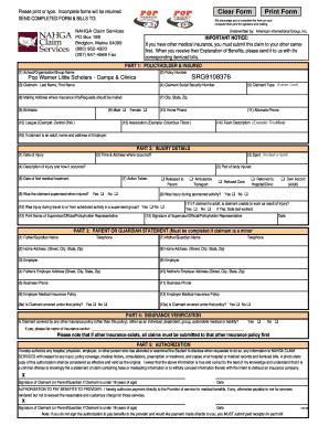 NAHGA Medical Claim Form
