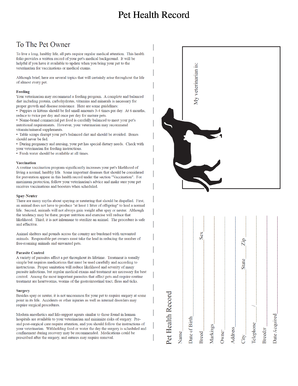 fillable online shsu pet health record shsu fax email print