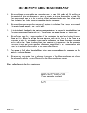Affidavit by Citizen for City Code Violation