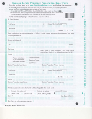 ExpressScripts Pharmacy Prescription Order Form