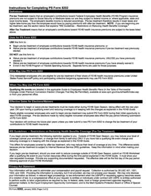 PS Form 8202 - Pre-Tax Health Insurance Premium Election/Waiver