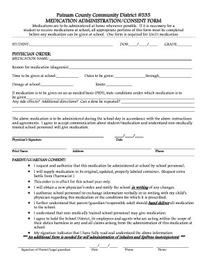 Medication Administration/Consent Form