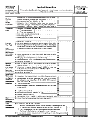 IRS Schedule A Form 1040 2013