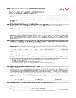 Change of Bank Mandate Form