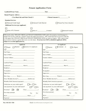 Tenant Application Form