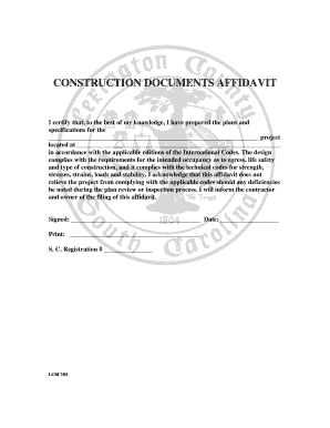 Construction Documents Affidavit