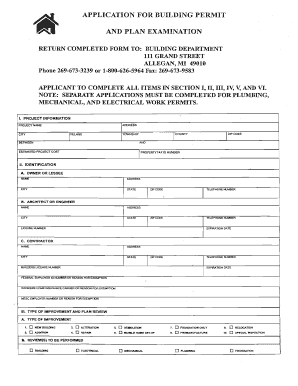 Michigan Building Permit Application