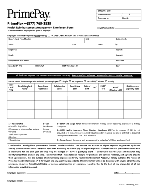 Health Reimbursement Arrangement Enrollment Form