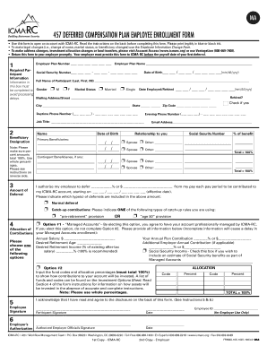 457 Deferred Compensation Plan Employee Enrollment Form
