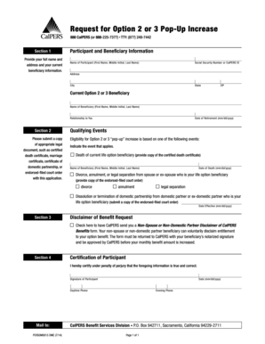 CalPERS Option 2 or 3 Pop-Up Increase Request