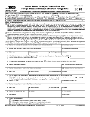 Form 3520 Foreign Trusts and Receipt of Certain Foreign Gifts