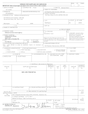 US Federal Order for Supplies or Services