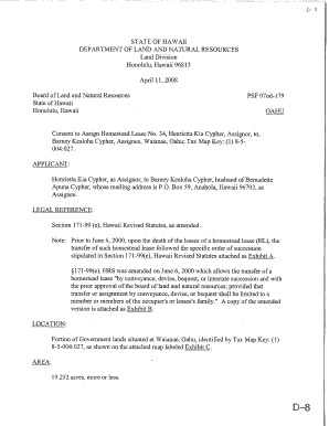 Fillable Online hawaii stipulated in Section l7l-99(e), Hawaii Revised ...