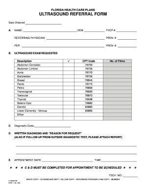 Florida Ultrasound Referral Form