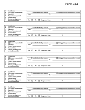 Form 49A Driver License Disclosure