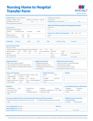 Nursing Home to Hospital Transfer Form
