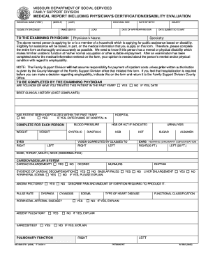 Missouri Disability Evaluation Form