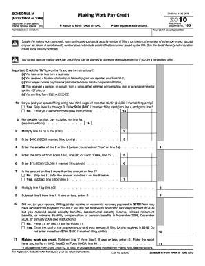Schedule M Making Work Pay Credit Form 2010