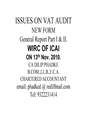 VAT Audit Report Form
