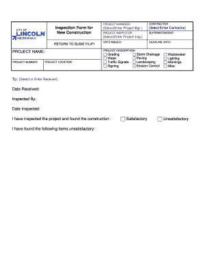 New Construction Inspection Form