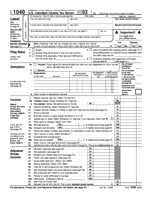 US Individual Income Tax Return Form 1040
