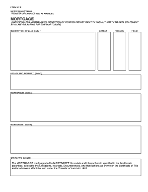 Western Australia Mortgage Form M1B