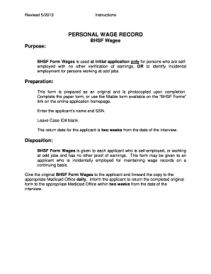 PERSONAL WAGE RECORD - dhh louisiana