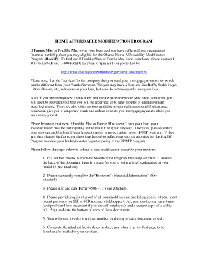 Home Affordable Modification Program Application