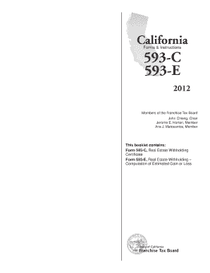 Ca state withholding form - california forms and instructions 593 c 593 e 2012