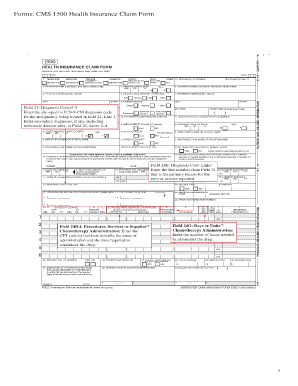 CMS 1500 Health Insurance Claim Form