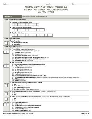 Mds Form - Fill Online, Printable, Fillable, Blank | pdfFiller