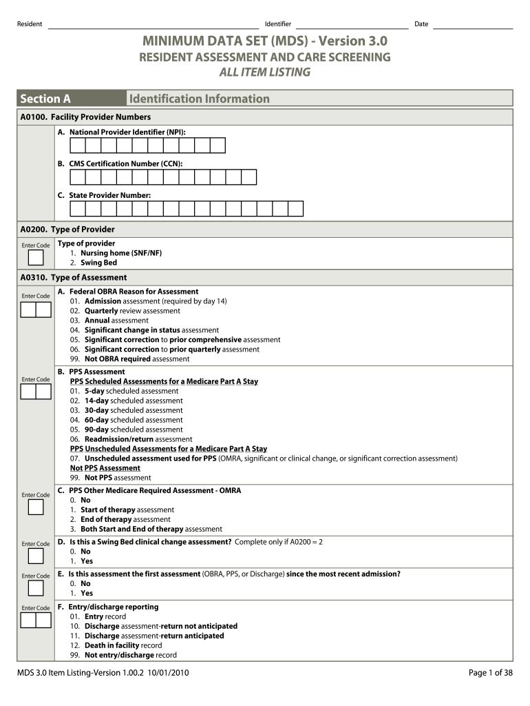 Mds Form - Fill Online, Printable, Fillable, Blank | pdfFiller